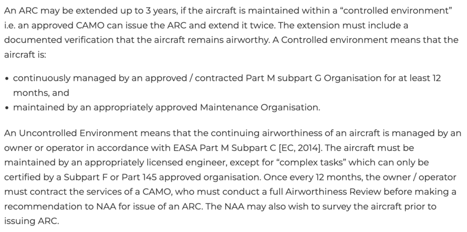 Maintenance & Avionics - Can CAA reduce ARC validity on ownership transfer?